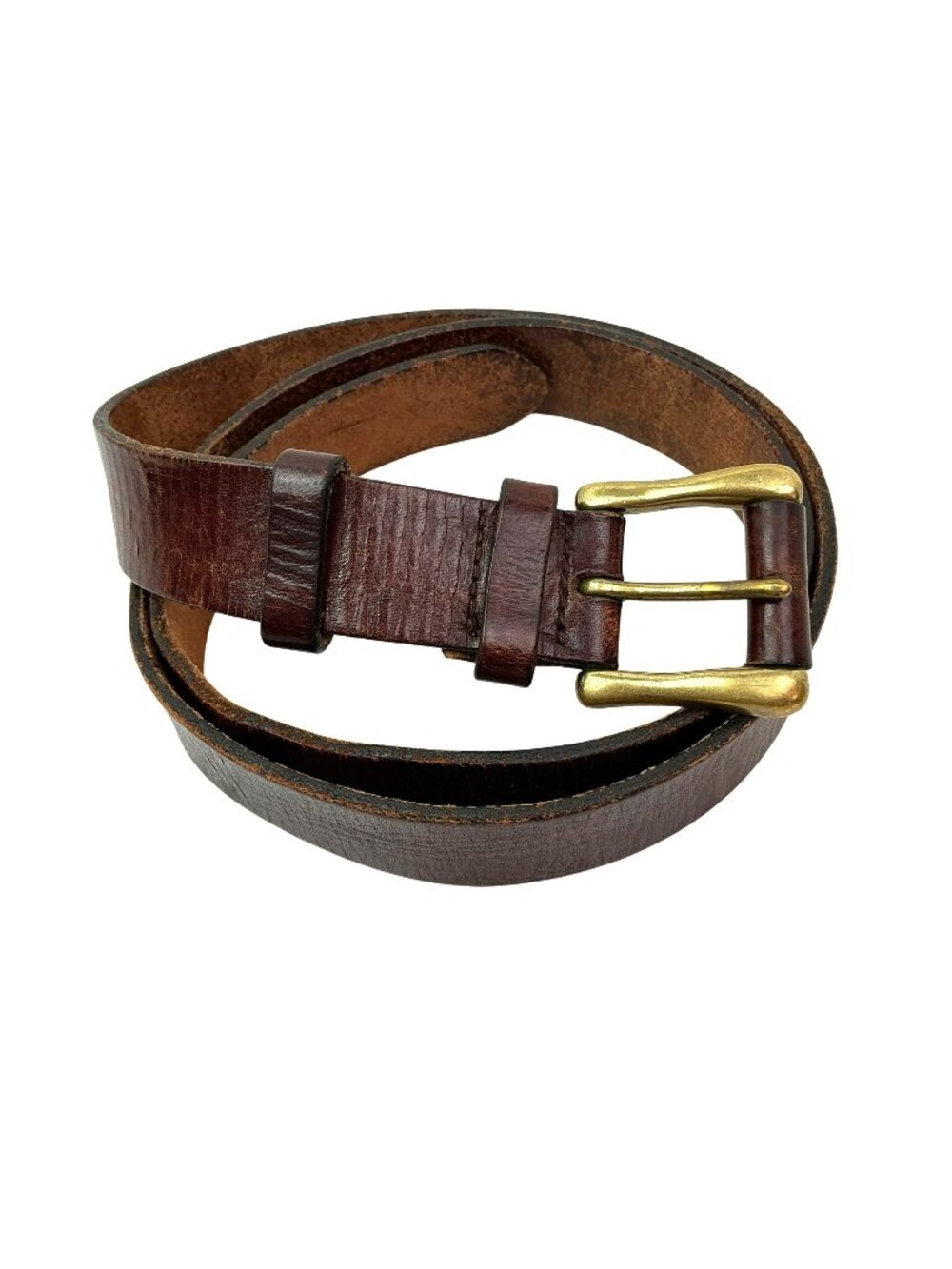 Vintage GAP Leather Belt With Solid Brass Buckle Mens 38 Brown